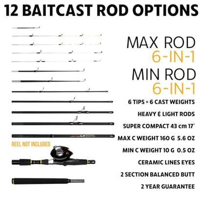 Rigged & Ready X Series™ Travel Fishing Rods. 6 Super Compact Combos and Rods, Multi-Functional, Spinning Poles. 5 to 25 Techniques from one Rod. Spin, Bass, Carp, Fly. Fresh & Saltwater Angling.