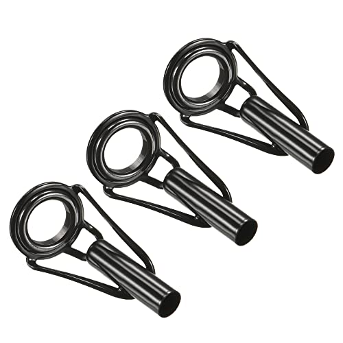 PATIKIL Tube Dia Fishing Rod Tips Repair Kit, Stainless Steel Black Guide Ring for Fishing - size: 4.0mm