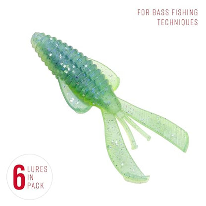 Strike King Rage Bug Fishing Lure, Soft Plastic Grub, Unique Design, Subtle Action - color: Sexy Shad 2.0, size: 4.5"