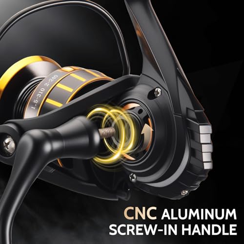 CT Surf Saltwater Fishing Reels, 5+1 Double-Shielded Stainless-Steel BB, 22LBs Max Drag, 5.2 Gear Ratio, CNC Aluminum Spool & Handle Freshwater and Saltwater Spinning Reel - size: 5000