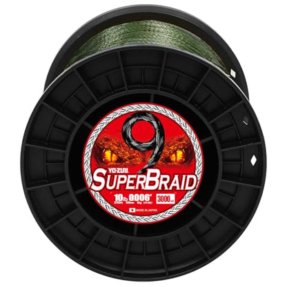 YO-Zuri SUPERBRAID 9 - Floating Braided Fishing LINE - color: Dark Green, size: 3000 YD
