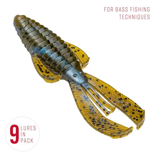 Strike King Rage Bug Fishing Lure, Soft Plastic Grub, Unique Design, Subtle Action - color: Blue Craw, size: 3"