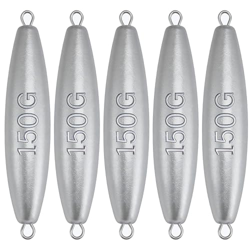 Trolling Weights Inline Fishing Weights Sinkers Double Ringed Weights for Saltwater Freshwater Fishing Get Lures Deeper 1oz to 5oz - style: 5 Ounce-4pcs