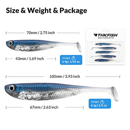 QualyQualy Soft Plastic Swimbait Paddle Tail Shad Lure Soft Bass Shad Bait Minnow Paddle Tail Swim Bait for Bass Trout Walleye Crappie - 2.75in, 3.14in, 3.94in, 5in - color: 2#, size: 3.14in - 6Pcs