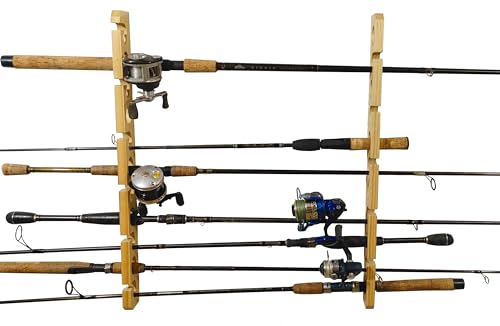 Old Cedar Outfitters Solid Pine Fishing Rod Rack for Wall and Ceiling Storage (Wall/Ceiling) - color: Ceiling/Wall