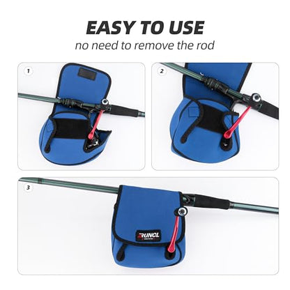 RUNCL Spinning Reel Bag – Protective Storage Pouch for Baitcasting Reels & Spinning Reels, Lightweight & Durable, Ideal for Freshwater & Saltwater Fishing Trips (Blue & Black) - color: S-Blue & Black
