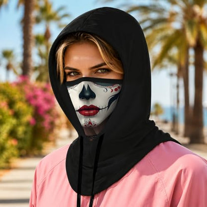 Skull Balaclava Hat for Women Men Sun UV Protection Summer Cooling Full Face Mask Cycling Hiking Fishing Outdoor Sports - color: Skull 08