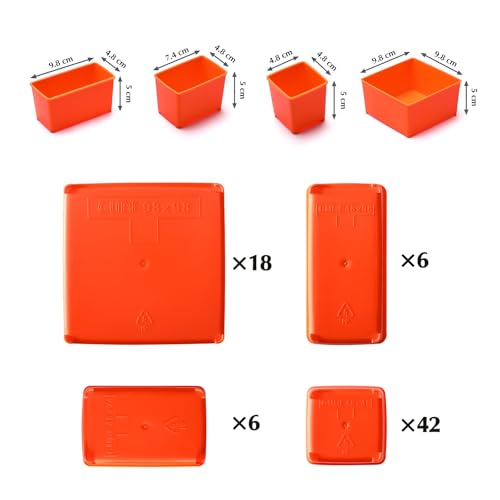 EMENTOL 3PCS Multi-Purpose Portable Organizer Box Set with 72-Removable Compartments, 3 Pieces Professional Boxes with Dimension 16.2"L*13"W*2.3"H - size: 3 PCS