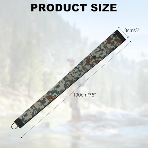 Neoprene Camo Fishing Rod Sleeves,Fishing Pole Sleeves,Fishing Rod Socks | UV Resistance,Puncture Resistant, Protect Casting, Spinning, Trolling Fishing Rods, Storage, tangled-free,75in,68in,60in - color: Digital Camo, size: 75"