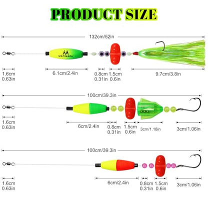 4Pcs Catfish Fishing Rigs Ready Kit, 2-in-1 Rattlesnake Sound Tube & Dual Rattling Beads, Heavy-Duty Circle Hooks, Adjustable Santee Rig Peg Float Rigs for Freshwater and Saltwater Catfishing