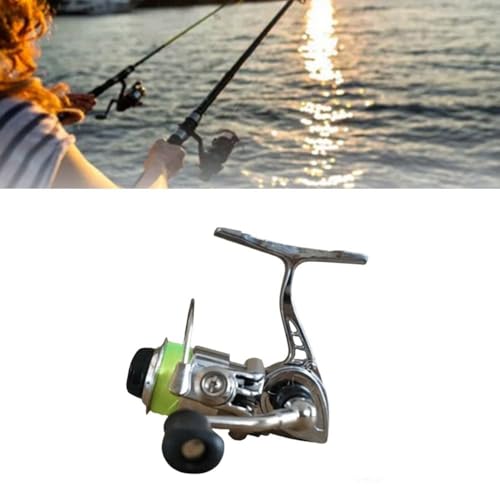 ‌Mini 100 Metal Spinning Reel – Compact 4.3:1 Gear Ratio Fishing Reel for Ultralight Rods, Freshwater Panfish & Trout, Reversible Handle Design (3.1 x 2.7 in)‌