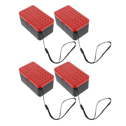 SOLUSTRE 4pcs Double-Layer Worm Bait Box Fishing Lure Storage Container Waterproof Live Bait Holder Organizer for Outdoor Anglers