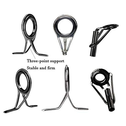 QualyQualy Fishing Rod Repair Kit - Tip Guide Replacement - Stainless Steel Ceramic Ring - 6pcs/7pcs/30pcs - color: C - Rod Guides 7pcs