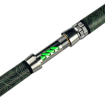 Monster Catfish Casting Rod, 7' MH Glow-in-Dark 1-Piece | Glow catfish rod with S-glass carbon blank, EVA grip, stainless guides, 10-50lb line and 1-10oz lures for night fishing - color: Green, size: ["Catfish Rod 7'-1pc-Medium Heavy"]