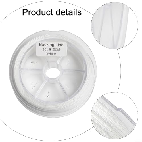 8-Strand for Braided Fly Line Backing 50M, Dacron Polyester Fishing Leader with Loop, Low Friction for Trout Bass Freshwater, 20/30lb Test Strength - size: B