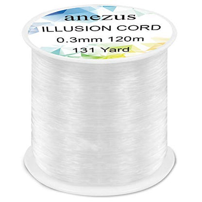 Anezus Fishing Wire for Hanging, Clear Fishing Line Invisible String Strong Monofilament Line for Hanging Decorations and Crafts - style: 0.3mm, 15lb