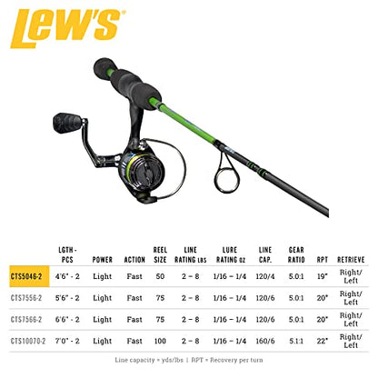 Lew's Crappie Thunder Spinning Reel and Fishing Rod Combo, 2-Piece IM6 Graphite Blank, Right or Left-Hand Retrieve - style: 4'6"