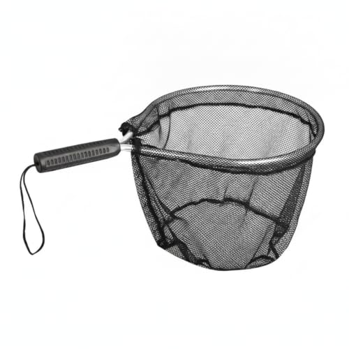 Rubber Mesh Landing Net Head Replacement, Aluminum Alloy Frame for Freshwater Fishing, Smooth Hook Release - size: 11.81 x 11.81 x 11.81"