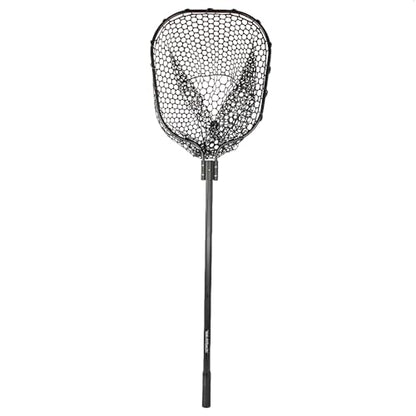 YakAttack Floating Fishing Net with Rubber Netting |16” x 19” Hoop, 11” Depth, 56” Telescoping Aluminum Handle | Snag-Free Landing Net for Kayak, Canoe, or Boat Anglers | Black
