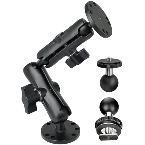 VAUBORTTI 1" Ball Mount for Garmin Striker 4,Aluminum Extension Arm with AMPS Round Plate – Fish Finder, ELD Mount – Compatible with RAM B Size Kit – T-Bolt Track System