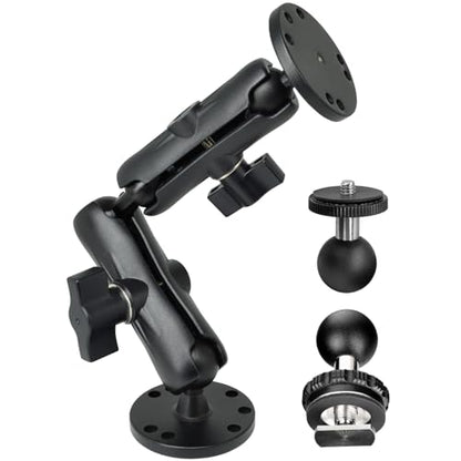 VAUBORTTI 1" Ball Mount for Garmin Striker 4,Aluminum Extension Arm with AMPS Round Plate – Fish Finder, ELD Mount – Compatible with RAM B Size Kit – T-Bolt Track System