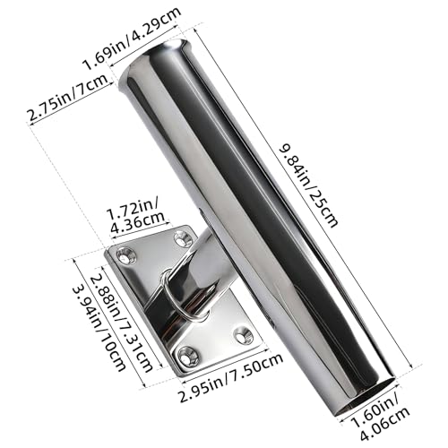 YaeMarine 2/4Pcs Tournament Style Stainless Steel Wall /Transom Mount Rod Holders for Marine Boat - style: 90 Degree-2pcs