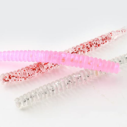 75pcs Crappie Lures Kit - Soft Plastic Coloured Crappie & Panfish Shad Baits - style: C-75pcs