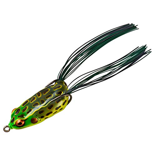 Booyah Pad Crasher Jr Topwater Bass Fishing Hollow Body Frog Lure with Weedless Hooks - color: Bullfrog