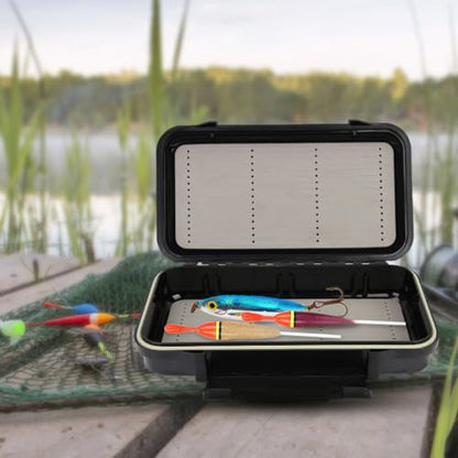 Black Portable Double Sided Fishing Lure Box Waterproof Fly Fishing Tackle Storage Container For Anglers