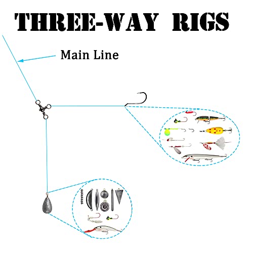 AGOOL 3 Way Swivels Fishing Tackle, 50/100pcs Crossline Barrel Swivel 3 Way Rigs T-Shape Three Way Swivels Fishing Tackle Connector for Catfish Rig Surf Fishing Rig - size: 5#_61lb