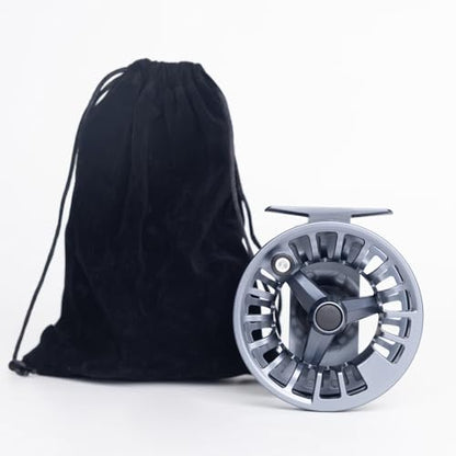 Raprance Fly Fishing Reel - CNC Aluminum Alloy, Ultra-Light, Instant Spool Change Side Button, for Freshwater/Saltwater (Matte Gunmetal Gray) - size: 7/8wt