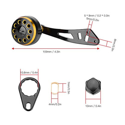Fishing Reel Handle, Reel Replacement Power Handle, Reel Handle with Assembly Parts, Metal Fishing Spinning Reel Handle Grip for Abu Round Baitcast