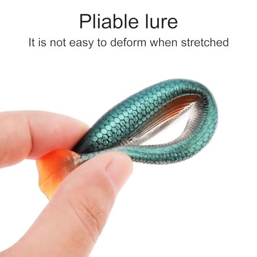 6pcs Fishing Soft Lure Plastic Bait T Tail, Paddle Tail Swimbaits Artificial Bait, Minnow Lures for Bass Pike Trout Perch Fishing Accessory for Saltwater Freshwater