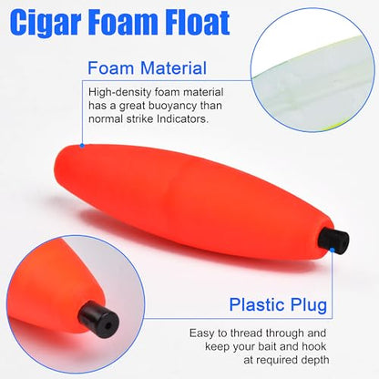 SILANON Peg Floats Fishing Bobbers,Foam Cigar Fishing Floats Bobbers Catfish Floats Slip Fishing Cork Bobbers with Pipe Plug for Catfish Santee Rig Freshwater Saltwater Fishing - size: 2 inch, style: Red-30pcs