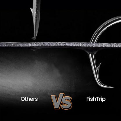 FishTrip 50/100Pcs Inline Circle Hooks for Freshwater Saltwater #4-10/0 | 3X Strong, High Carbon Steel, Rust-Proof, Ultra Sharp Barbed, Fishing Octopus Hooks for Bass, Salmon, Pike, Catfish - size: 4#_50pcs