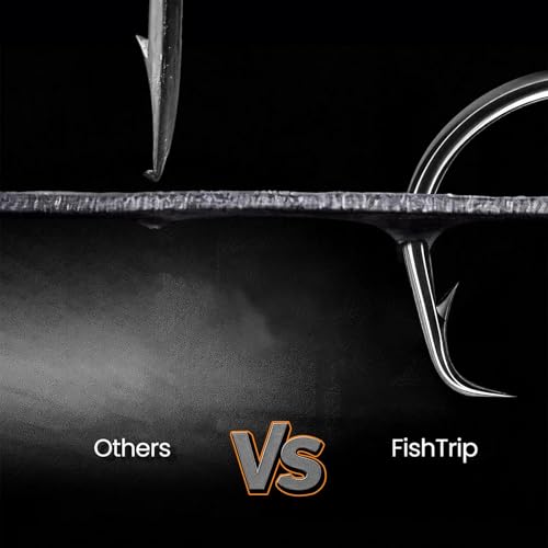 FishTrip 50/100Pcs Inline Circle Hooks for Freshwater Saltwater #4-10/0 | 3X Strong, High Carbon Steel, Rust-Proof, Ultra Sharp Barbed, Fishing Octopus Hooks for Bass, Salmon, Pike, Catfish - size: 1#_100pcs