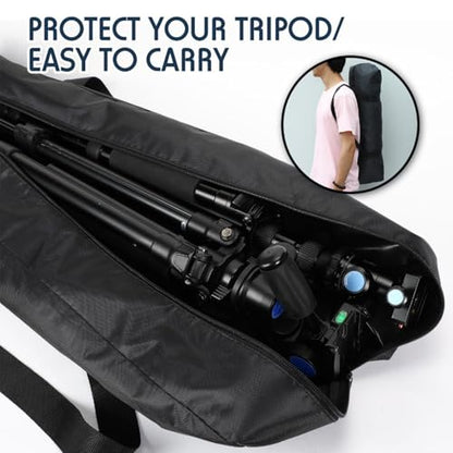 3 Pcs Tripod Carrying Case Bag Water Resistant Durable Lightweight Multifunctional Tripod Carrying Case with Heavy Duty Suit for Tent, Fishing Pole, Lights, Speakers, Cameras(Black,28 Inch) - size: 28 Inch
