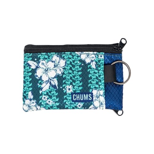 Chums Surfshorts Wallet - Lightweight Slim Wallet with RFID Blocking Card & Clear ID Window - Zippered, Water Resistant w/Key Ring (Hawaiian Floral) - color: Hawaiian Floral