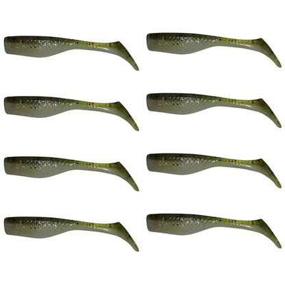 Fishing Lures for Speckled Trout, Redfish, Bass - Louisiana Paddle Tail Swimbaits for Freshwater and Saltwater - color: Green Hornet