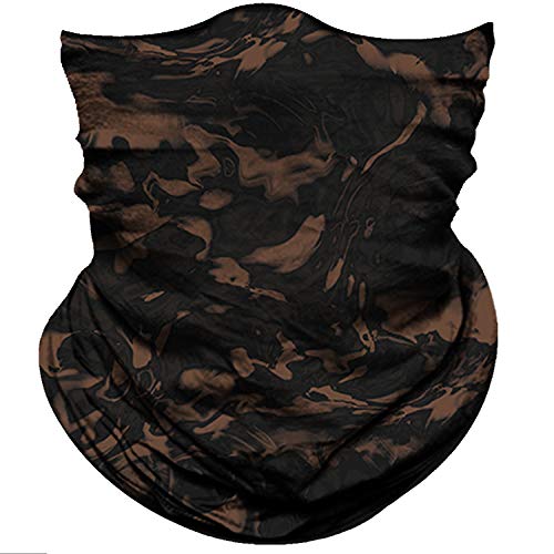 Obacle Seamless Face Mask Rave Bandana Men Women for Dust Sun Wind Protection - color: Pure Black Brown