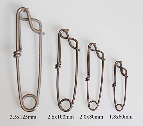 5pcs Longline Fishing Snap Clips Stainless Steel Floatline Tuna Clips 4 Sizes - size: 3.5mmx5.0inch-5pcs