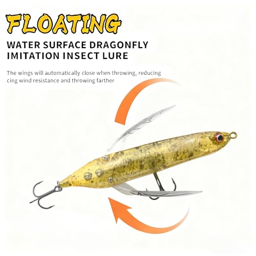 opwater Crawler Walks On Water Dragonfly Big Bass Blow Ups Great Fishing Gift Great for Freshwater Fishing - color: Rainbow Polka Dot