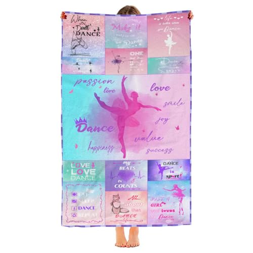 Dance Gift for Teacher, Ballerina Gift, Microfiber Dancing Beach Towel 63" x 31.5" for Women, Girls - Bath, Pool, Shower, Camping, Travel - color: Dance Towel