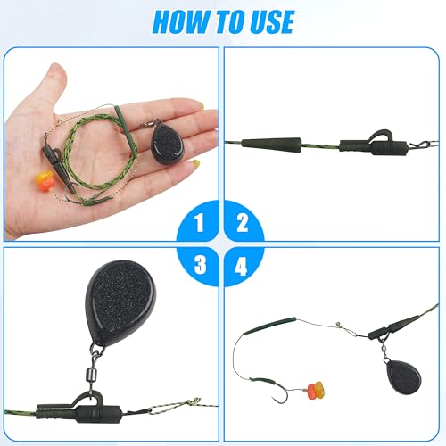 Carp Fishing Weights Sinkers, 4/8pcs Coated Tapered Flat Pear Fishing Sinkers with Swivels for Carp/Coarse Fishing Tackle 3 Colors - style: Black-8pcs
