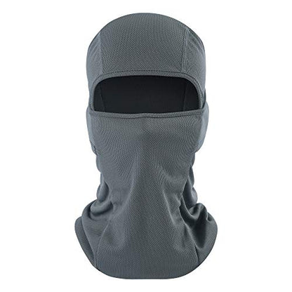 Balaclava Face Mask Adjustable Windproof UV Protection Hood - color: Grey
