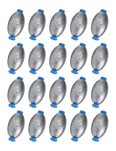 BLUEWING Egg Sinkers Fishing Weights Oval Shaped Fishing Sinkers Lead Fishing Sinker for Saltwater Fishing，1/8 oz to 7 oz - size: #1 1/8oz, 20pcs