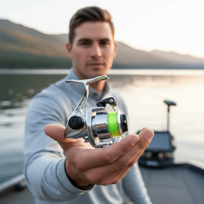 ‌Mini 100 Metal Spinning Reel – Compact 4.3:1 Gear Ratio Fishing Reel for Ultralight Rods, Freshwater Panfish & Trout, Reversible Handle Design (3.1 x 2.7 in)‌