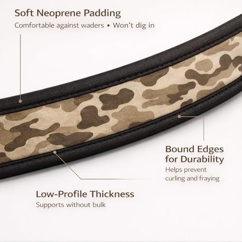 O’Pros Premium 2” Neoprene Adjustable (24” to 48”) Wading Belt – Fishing Wader Belt - color: Brown Camo
