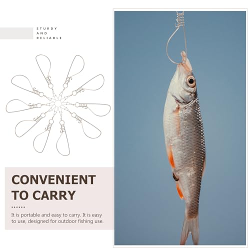 BESPORTBLE 20 Pcs Fish Lock Stainless Steel Fish Stringer Fish Baskets for Live Fish Fishing Live Well for Fish Outdoor Tools Stainless Steel Fish Clip High Strength Wire Clamp