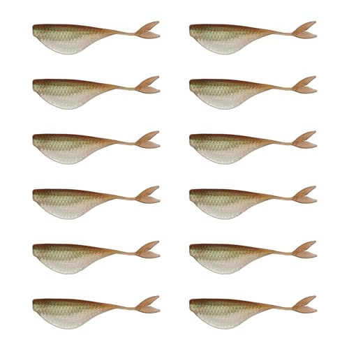 6th Sense – Clobber Minnow 2" – Soft Plastic Minnow – Crappie/Panfish Fishing – FFS Sonar Bait – (12 per Pack) Made in the USA - color: Green Gizzard